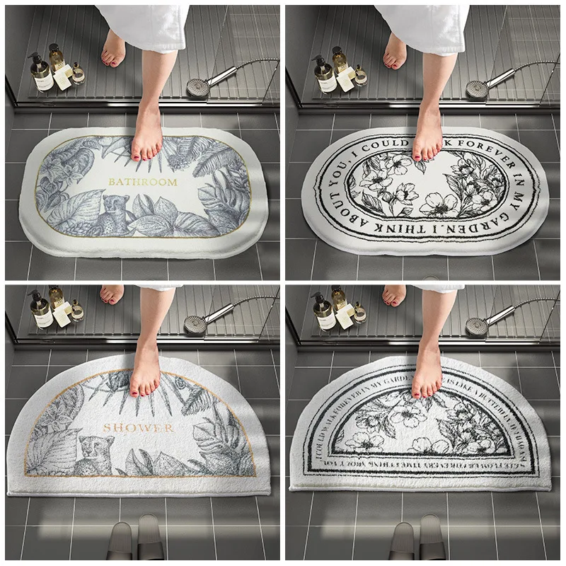 

Retro Bathroom Carpet Non-slip Area Rugs Absorbent Floor Mat Soft Plush Doormat for Bedroom Kitchen Entrance Foot Pad Tapis