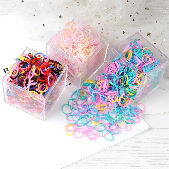 1000/2000PCS Kid Elastic Rubber Band Small Scrunchie Hair Bands for Children Baby Headband Ponytail Holder Hair Accessories Gift 4