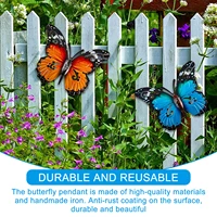 2pcs big metal butterfly garden ornaments indoor outdoor large outside wall art decorations for garden fences yard sheds hanging