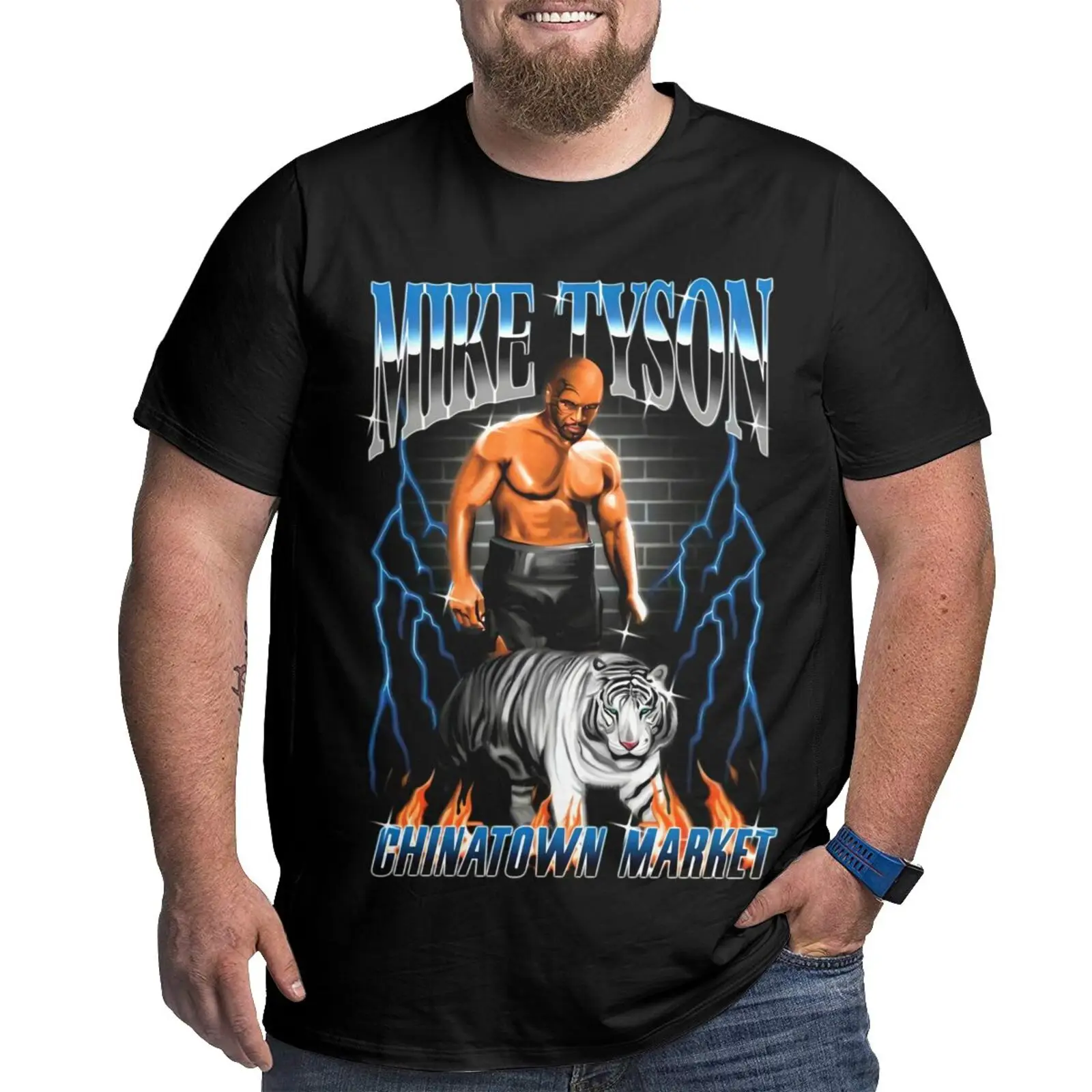 

Футболка Chinatown Market X Mike Tyson Tiger, футболка оверсайз, мужские футболки, мужская футболка, мужские футболки, футболки для мужчин