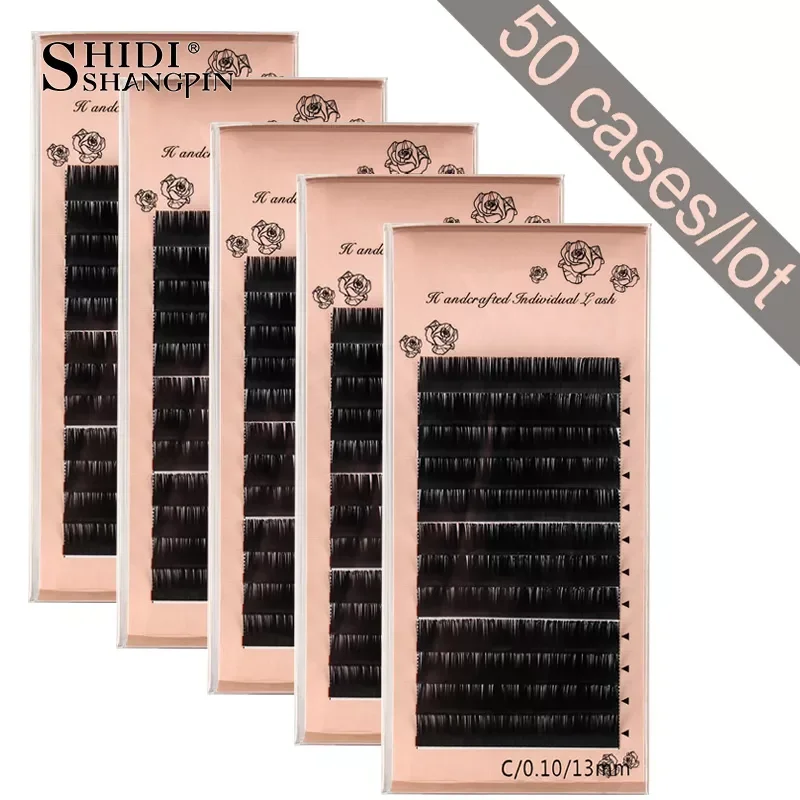 SHIDISHANGPIN Eyelashes Maquiagem Mink Eyelashes 50 cases/lot 12 Rows Individual Eyelash Premium Mink Lashes Maquillaje Cilios