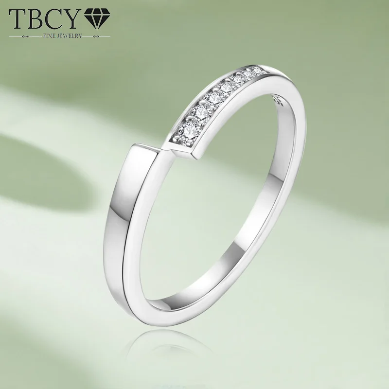Женское кольцо с муассанитом TBCYD обручальное ювелирное изделие из серебра 1 6