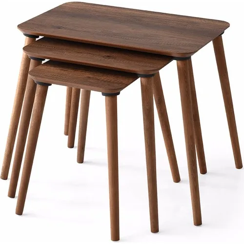 Agm Wood Pergamon 3'lü Zigon журнальный столик темный орех деревянная ножка| |