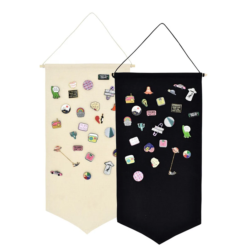 

Enamel Pin Wall Display Pennant Badge Hanging Decoration Pins Buttons Lapels Collection Canvas Bunting Banner Kids Room Ornament