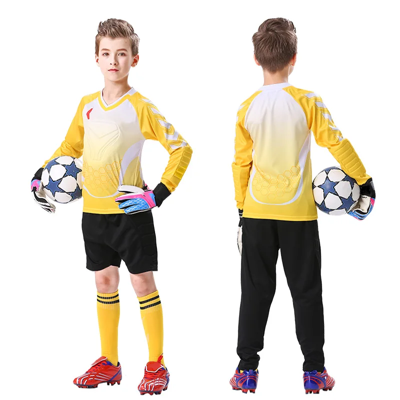 Детская Футбольная форма вратаря на заказ футболки с длинными рукавами для