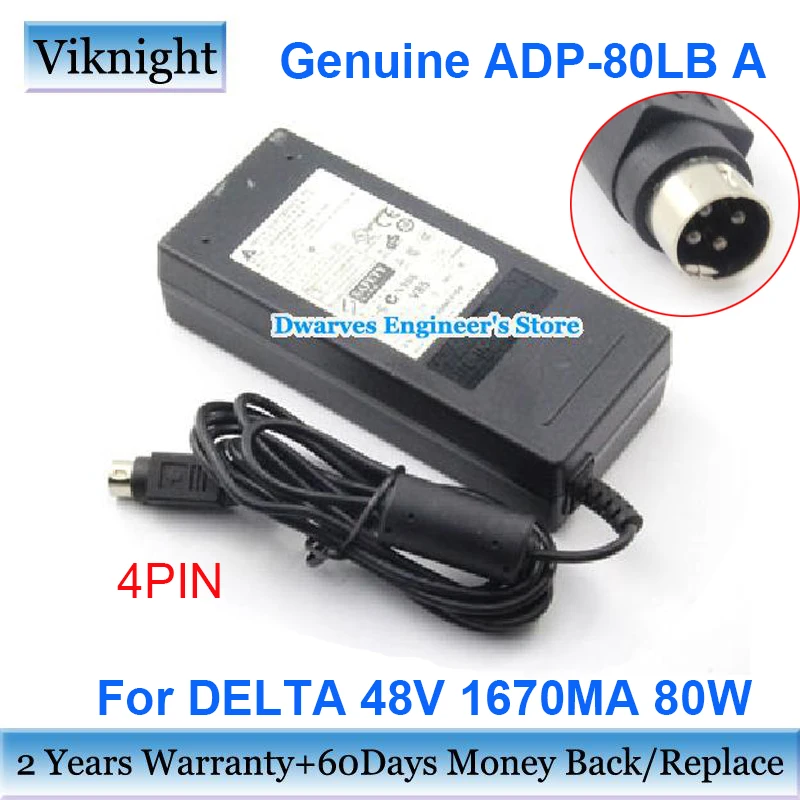 Оригинальный ADP-80LB A адаптер питания для Delta 48V 1670mA CUSD04C01D9 зарядное устройство круглый 4-контактный