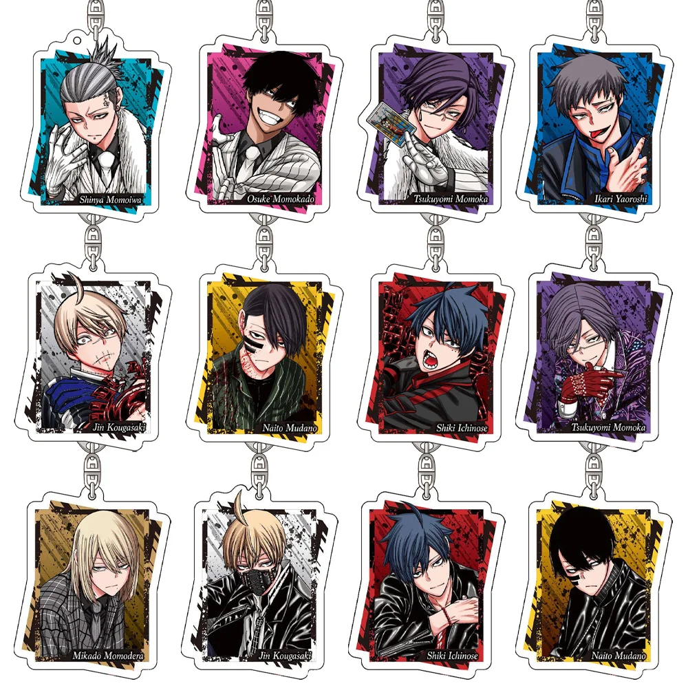 Фото Tougen Anki Shiki Ichinose Jin Kougasaki Homare Byobugaura Ikari Yaoroshi Juji Yusurube Kuina Sazanami акриловый брелок-подвеска №1