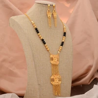 annayoyo 24k dubai gold color wedding jewelry set for women saudi arab wedding bride jewelry set
