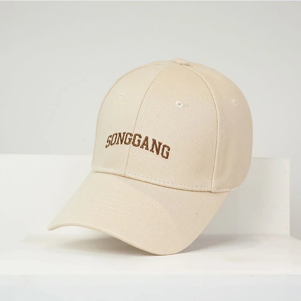 

High Quality Large-Sized Baseball Cap Hard Top Simple Peaked Caps Korean Embroidered Letter Hats For Men And Women