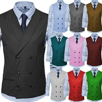 mens suit vest formal sleeveless jacket casual new single breasted party green purple waistcoat