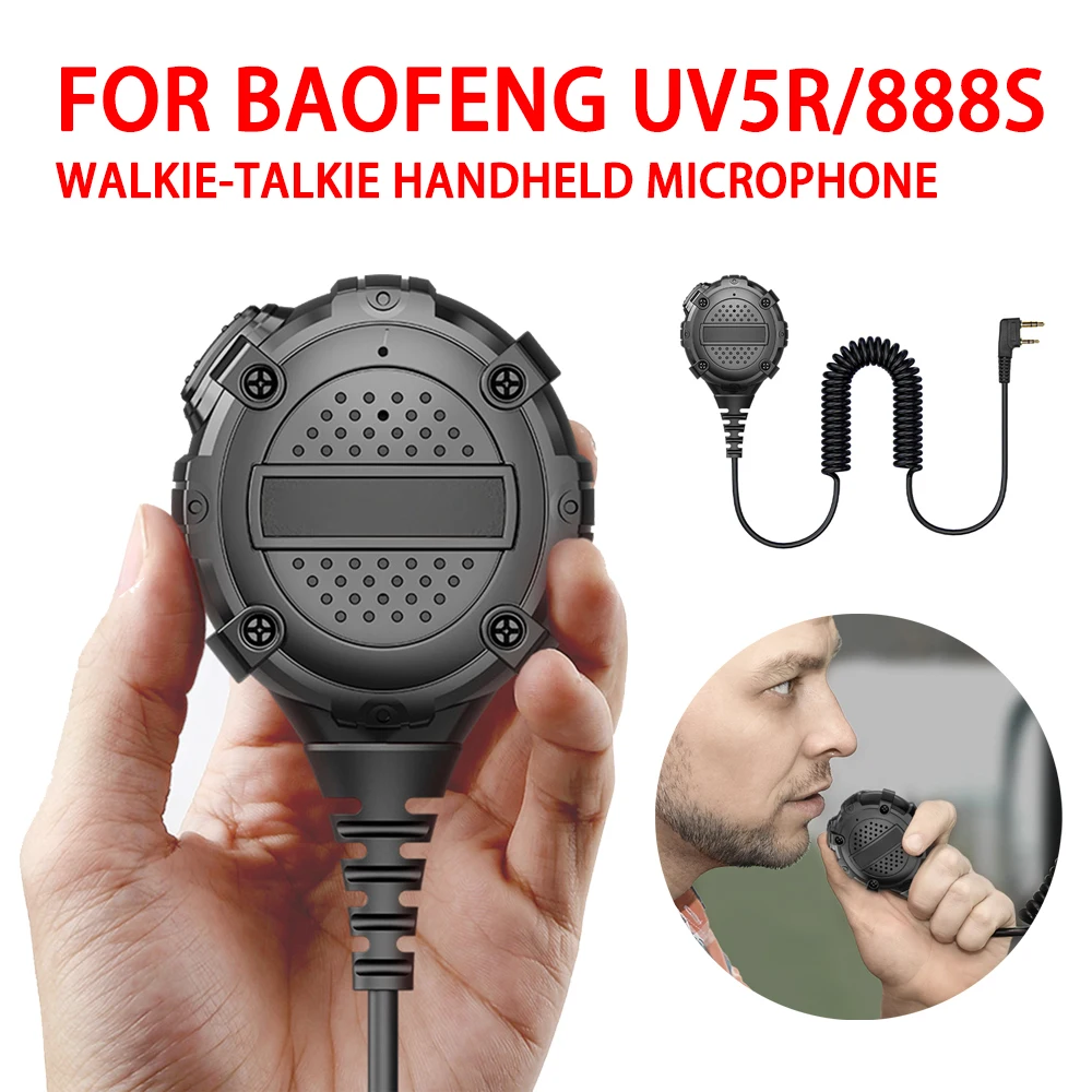 Baofeng микрофон Walkie Talkie аксессуары Tangent Mic плечевой Динамик PTT для Kenwood UV-5R UV82