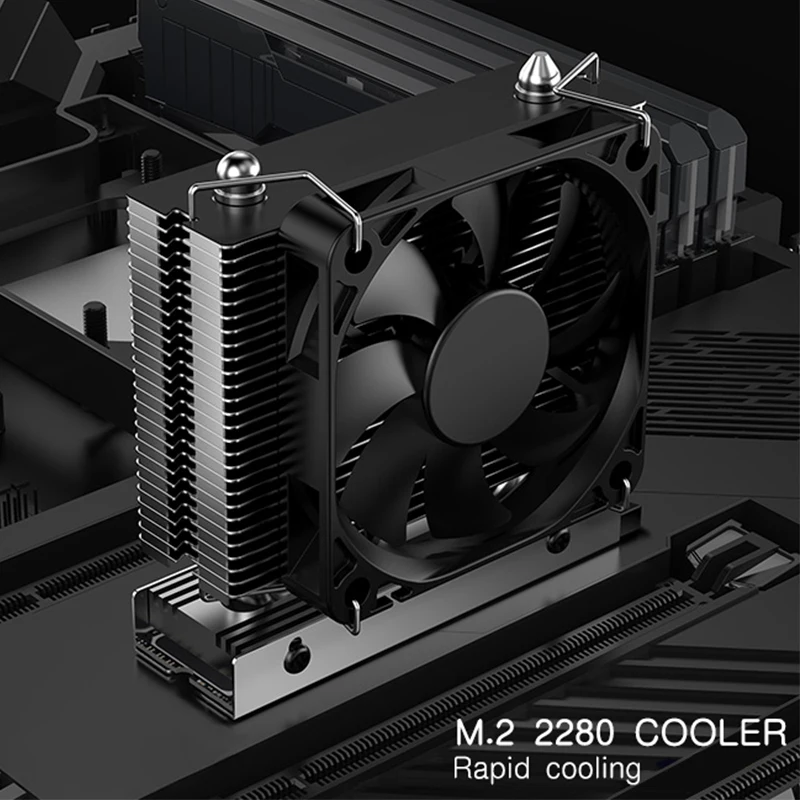 

High-end M2 2280 SSD Cooling Radiator Tower Cooler Aluminum Heatsink With Copper Heat Pipe Heat Sink Fan For M.2 Nvme Hard Disk