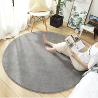 living room carpet modern minimalist plain circle lamb velvet polyester home sofa non slip breathable mat machine washable rug