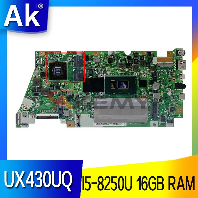 

UX430UQ is for ASUS UX430UN UX430UV UX430UQK U4100U motherboard with16G RAM and I5-8250U 100% test runs well