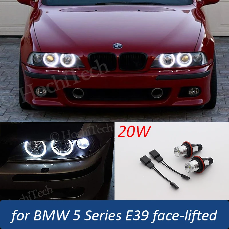 

Сверхъяркие габаритные огни canbus, 20 Вт, фары «ангельские глазки» для BMW 5 серии E39, приподнятые лицом 525i 530i 540i M5 2001 2002 2003