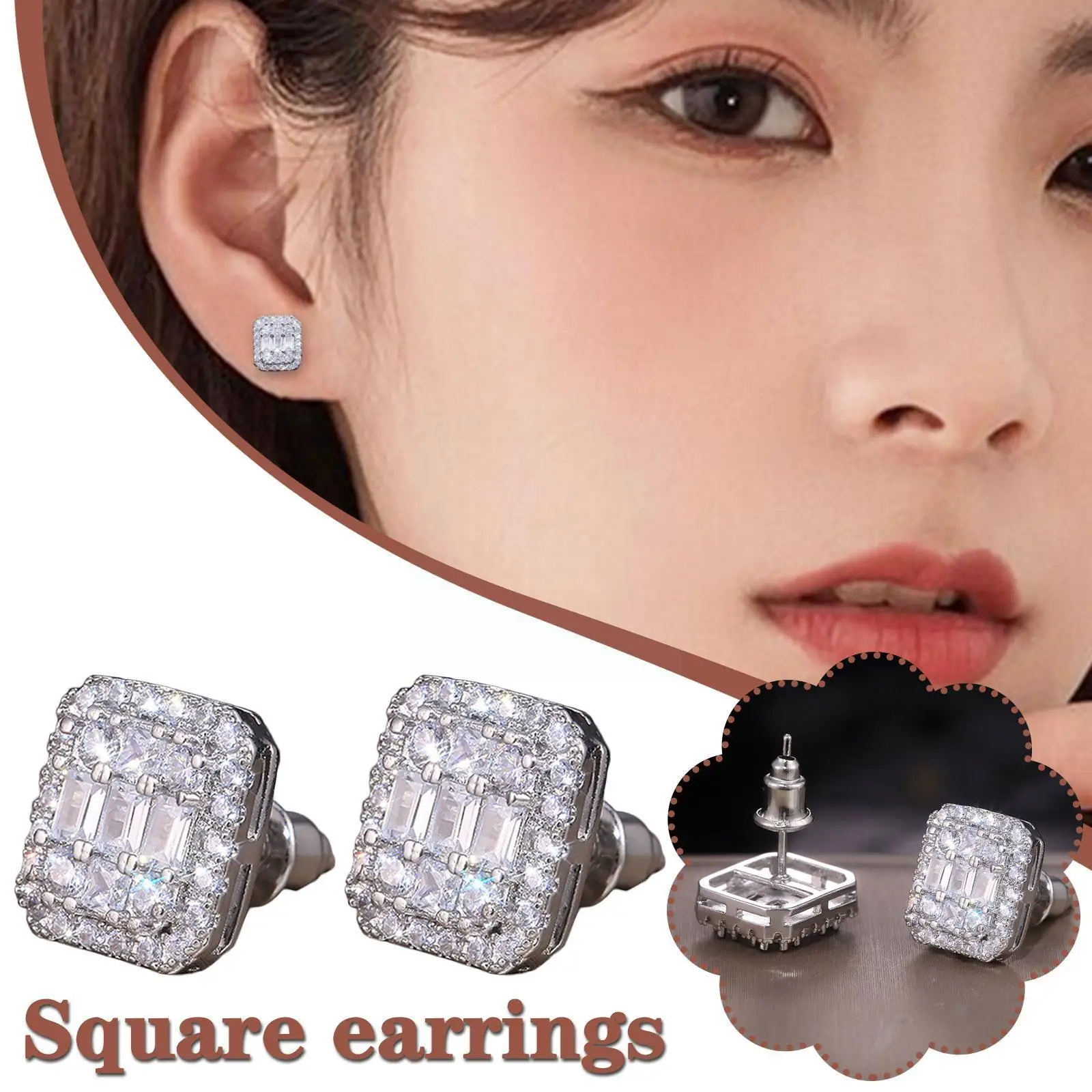 

Vip Square Diamond Stud Earrings W8a2