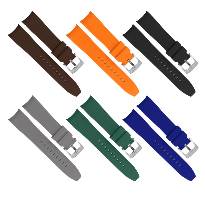 YOPO Selected Quality Rubber WatchBandSuitable For300/ 600 Needle   Deduction Arc Mouth Green Silicone Men's WatchChain20 22mm