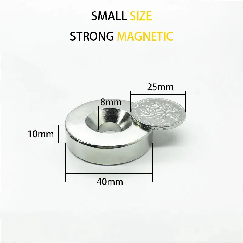 1/2/3/5 шт. 40x10-8 мм неодимовый магнит 40 x 10 отверстие 8 N35 NdFeB Круглый сверхмощный