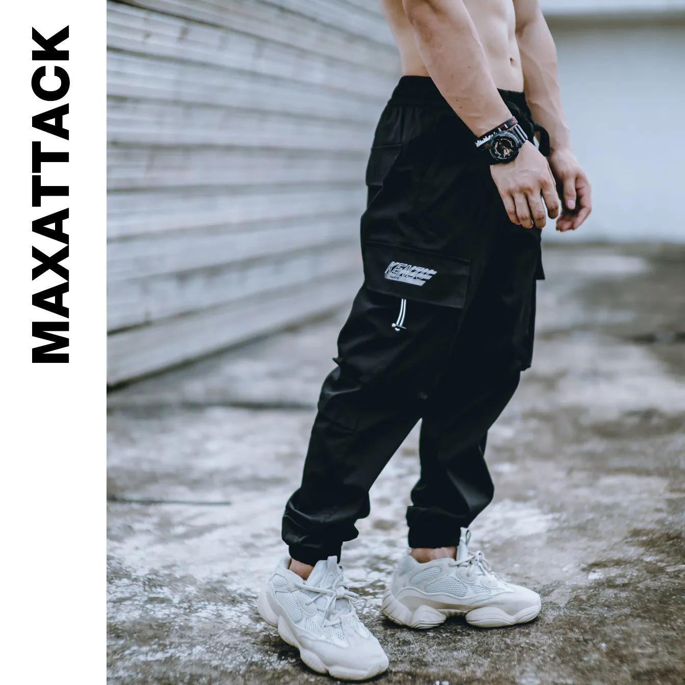 Фото Мужские брюки-карго, спортивные штаны, уличные длинные брюки с манжетами, повседневные осенние брюки с множеством карманов, прочная рабочая одежда, мужские брюки №3