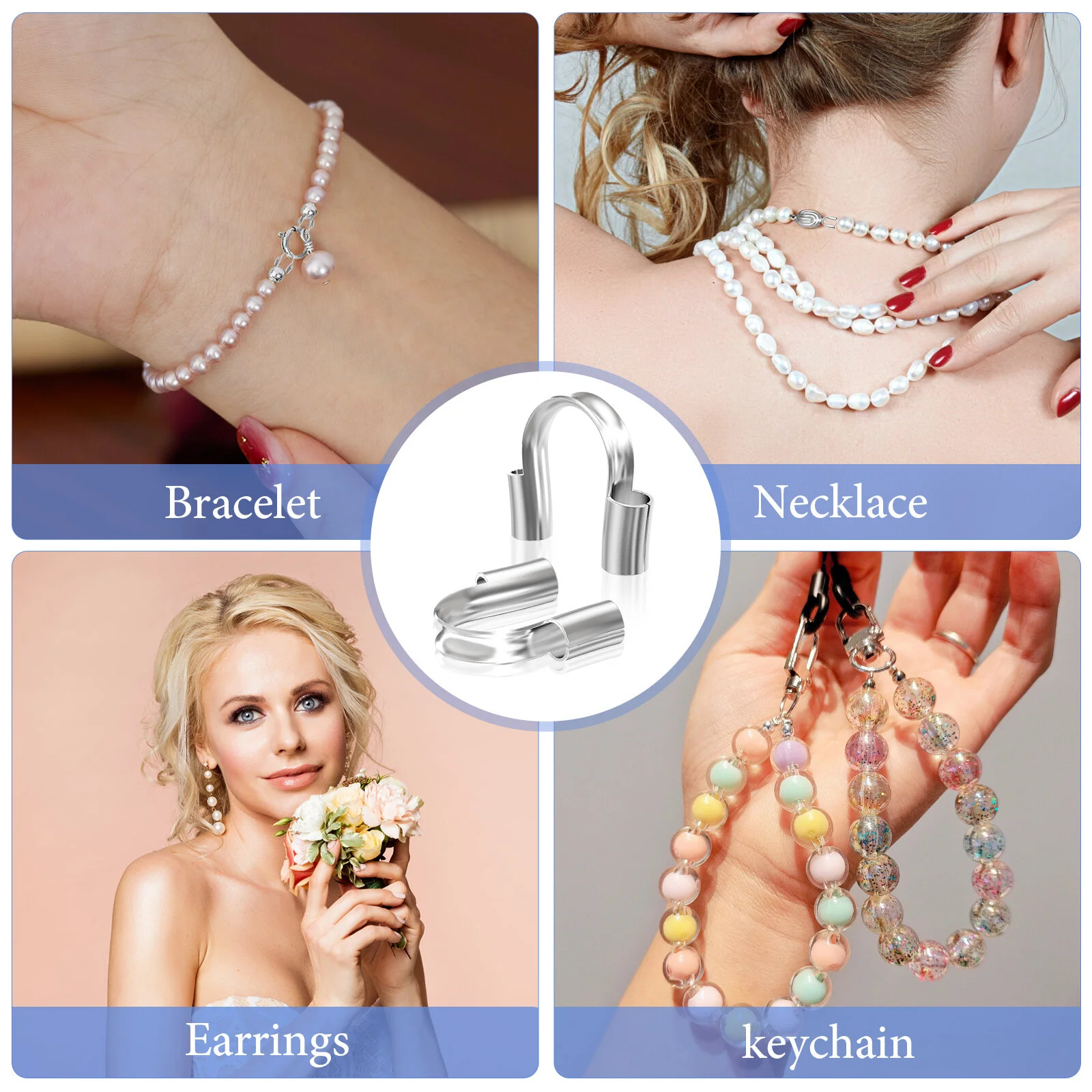 200 Pcs Pendant Bracelet Stuff Thread Guards Necklace Wire Guardian Protector Cable Jewelry