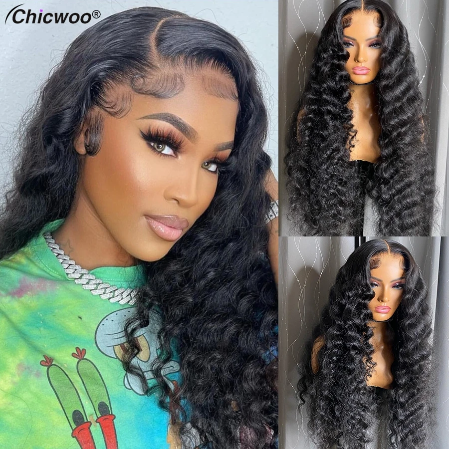 

Loose Deep Wave 13x4 13x6 HD Frontal Wigs for Women Human Hair Brazilian 4x4 5x5 Closure Wig tudo por 1 real e frete gratis