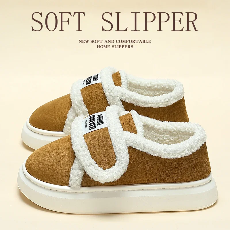 Зимние женские ботильоны уличные Нескользящие ботинки на толстой подошве для