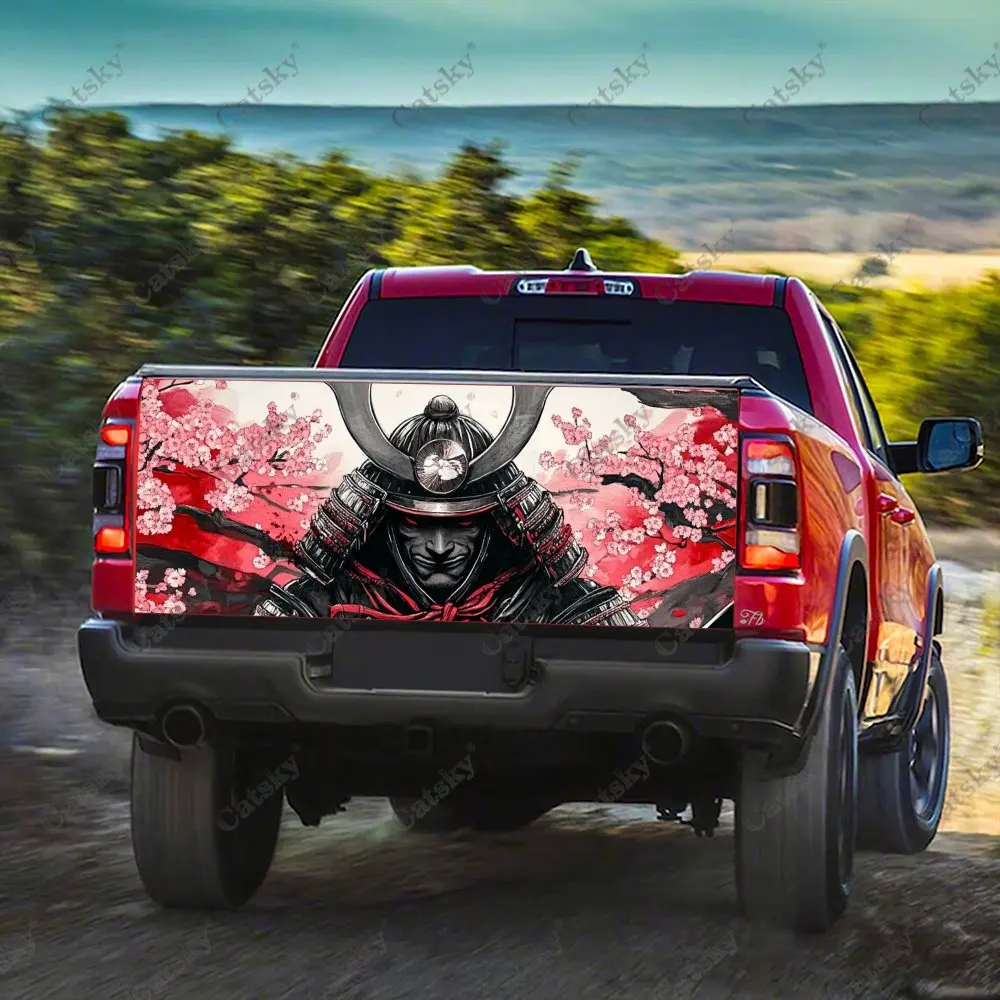 Наклейка на багажник автомобиля с принтом сакуры самурая защитная виниловая