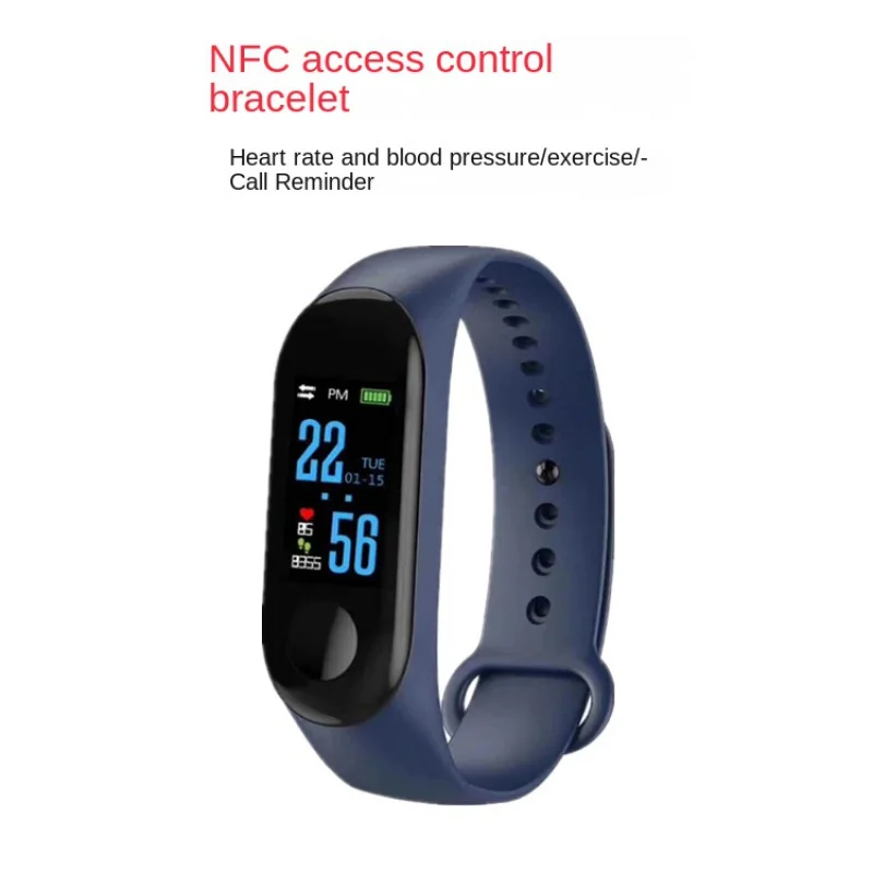 

M3 Smart Heart Rate Blood Pressure Blood Oxygen Call Reminder Message Bluetooth Sports NFC Access Control Bracelet