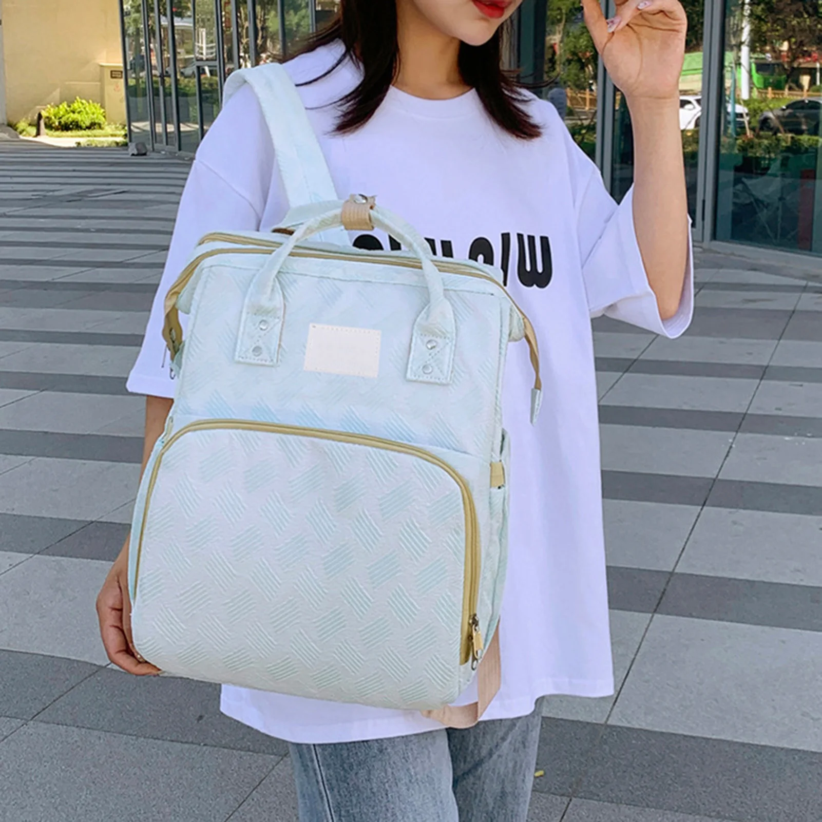 

Oxford Cloth Diaper Bag Lightweight Portable Mommy Bag For Camping