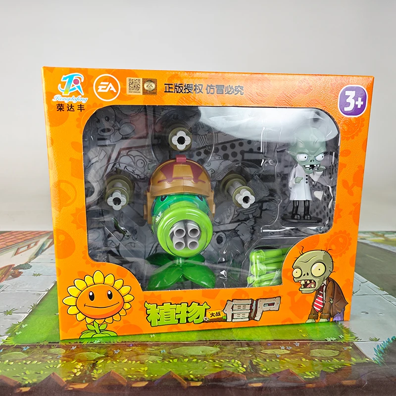 Фото Растения против. Zombies 2 Pvz детский рюкзак для хранения игрушек 7 отверстий Gatling Machine Gun Pea Shooter Zombie Doctor игрушка для стрельбы в подарок №2