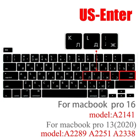 Защитный чехол для клавиатуры, силиконовый для MacBook Pro 13/15/16 "M2 M3 A2338 A2992 A2159, для Air15" A2337 A2681 A2941