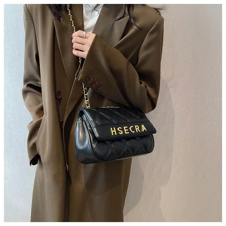 Women's Retro Bag Female 2022 New Fashion Casual Diamond Lattice Chain Shoulder All-match Crossbody Messenger Bag for Ladies