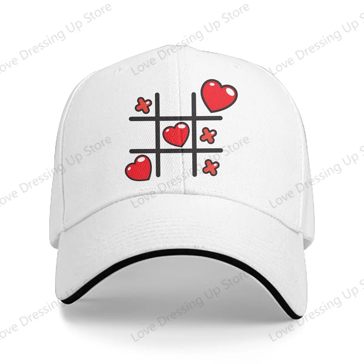 Новые Бейсболки Tik Tak Toe Game для мужчин и женщин бейсболки с сердечками целуями