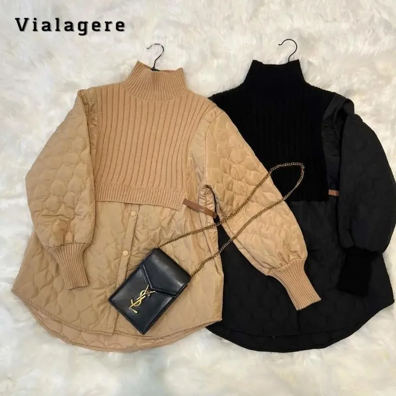 

2023 Autumn Winter Casual Knitting Long Sleeve Patchwork Pullovers For Women Vintage Loose Fit Loose Knitwear Sweater Top