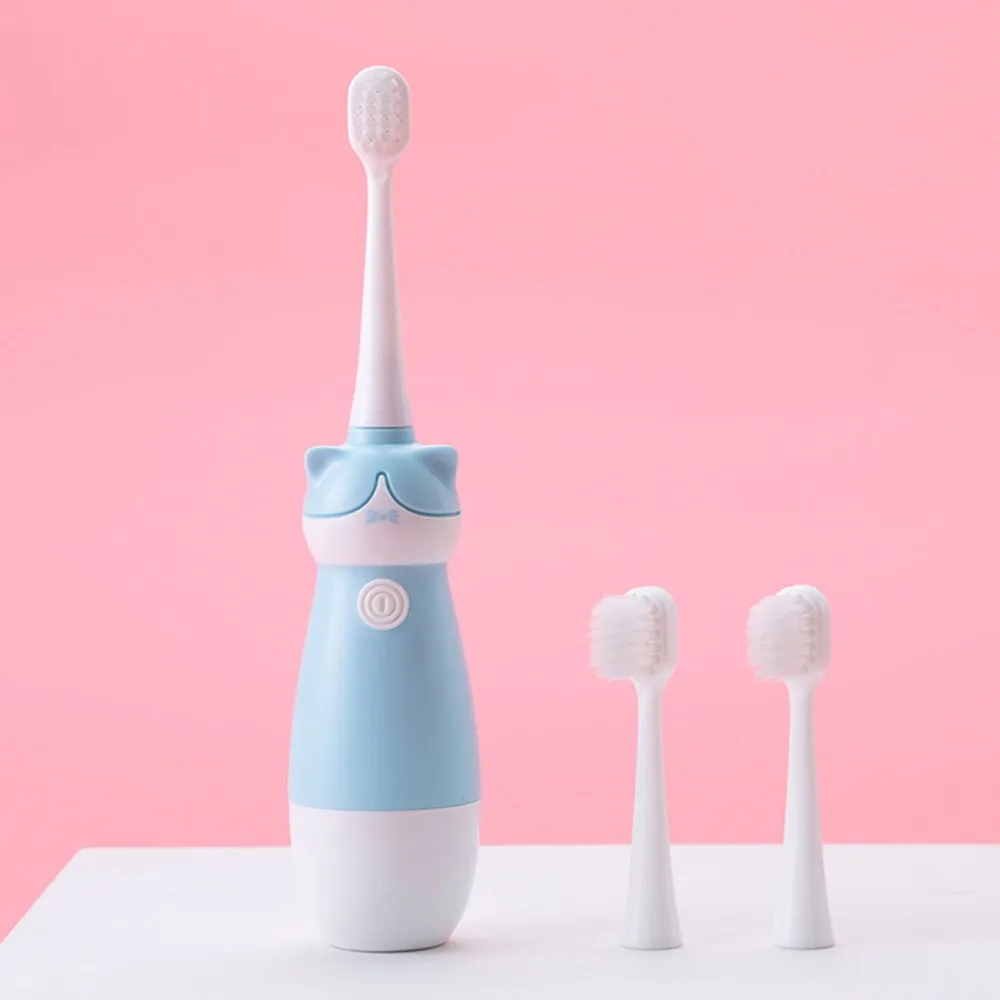 

Kids Electric Toothbrush Soft Cute Tooth Brush Battery Powered Sonic Teeth Brush Includes 2 Sensitive Brush Heads