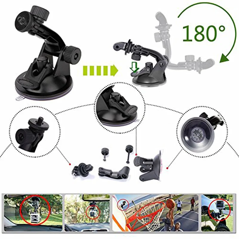 

Suction Cup Mount Adapter Tripod Camera Accessories For Gopro Hero 4/3/2/HD ff4