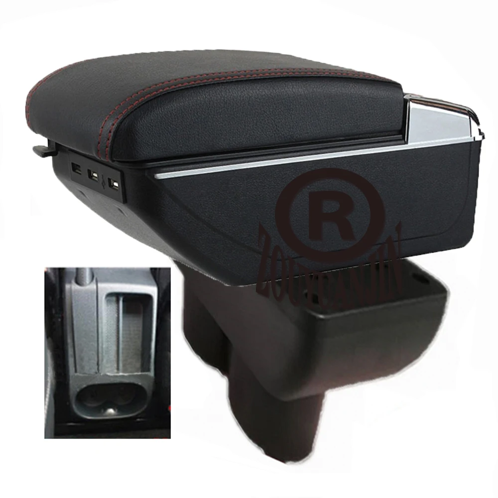 

For Volkswagen VW Touran Caddy Armrest Box Elbow Rest Dual Layer Heighten Central Store Content Cup Holder Ashtray Accessories