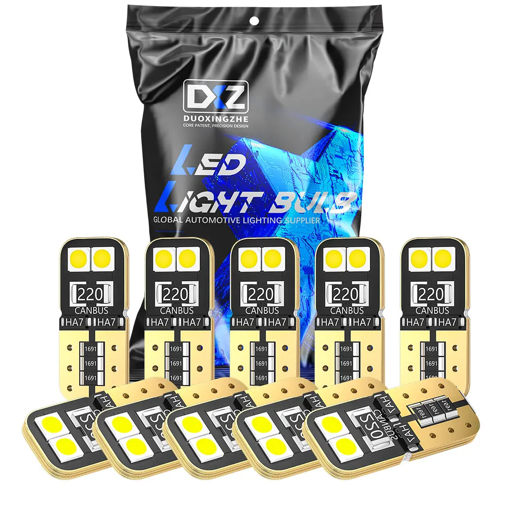 

DXZ 2/10PCS W5W T10 LED Bulbs Canbus 2-SMD 12V 194 168 Car Interior Dome Reading License Plate Parking Lights Auto Signal Lamp