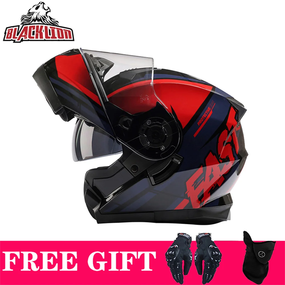 

BlackLion-162 ECE Approved Full Face Motorcycle Helmet Men Women Motocross Racing Capacete Moto Casco From Italy Two Gifts DOT