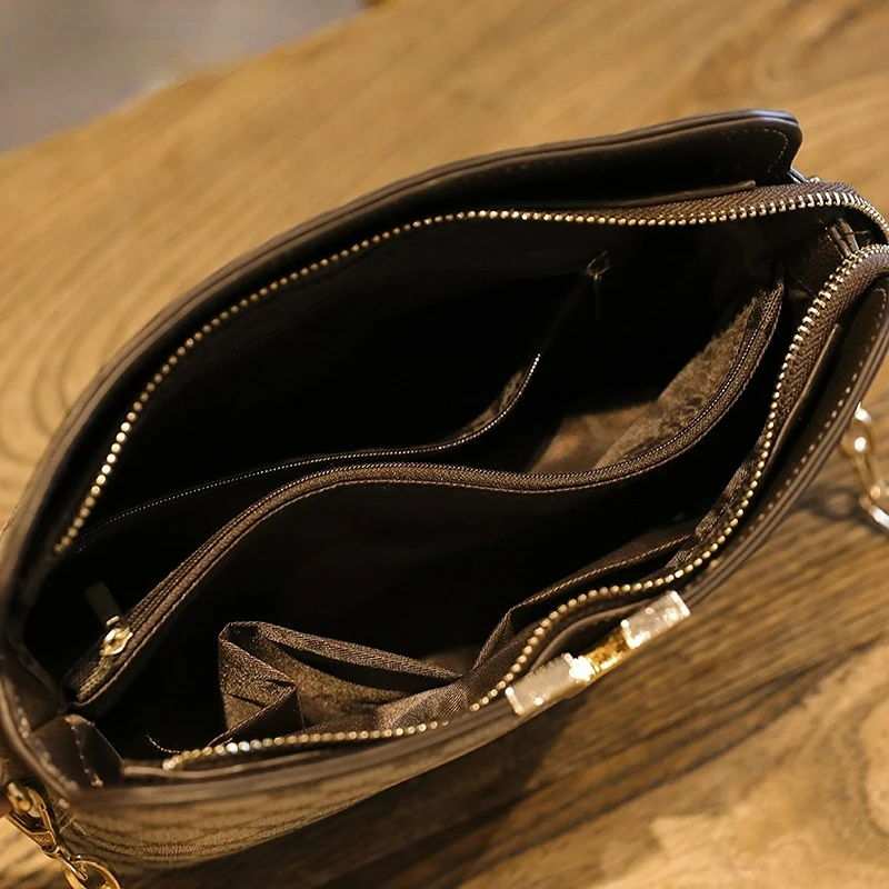 New Luxury Designer Shoulder Bag For Women Pu Leather Crossbody Messenger Female Bags Fashion Chain Sling Ladies Plaid Handbags