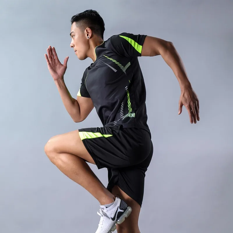 Chrlck Мужские Комплекты Для Бега Дышащая Быстросохнущая Одежда Фитнеса Спортивные