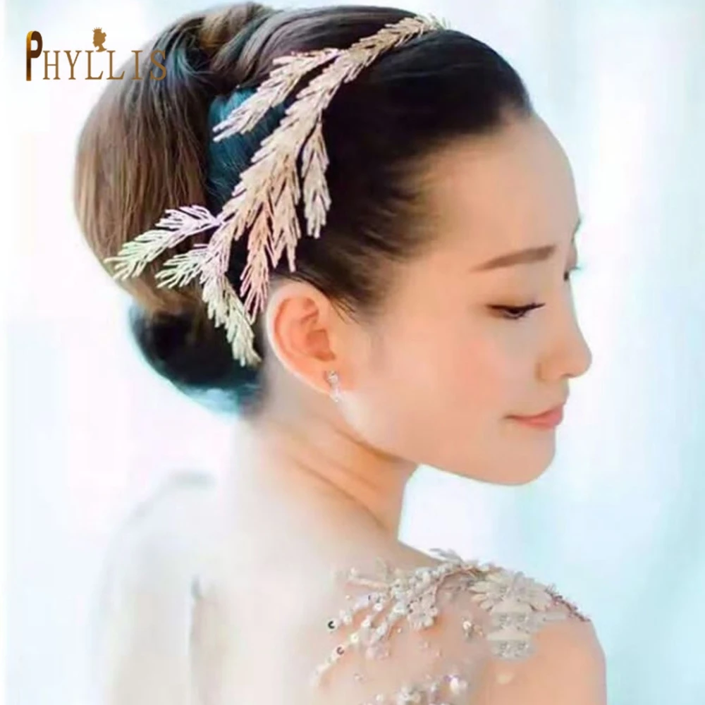 

A257 Wedding Headband Gold Silver Hair Vine Hairband Bride Tiara Headbands For Bride Hair Ornaments Bridal Headpiece Headwear