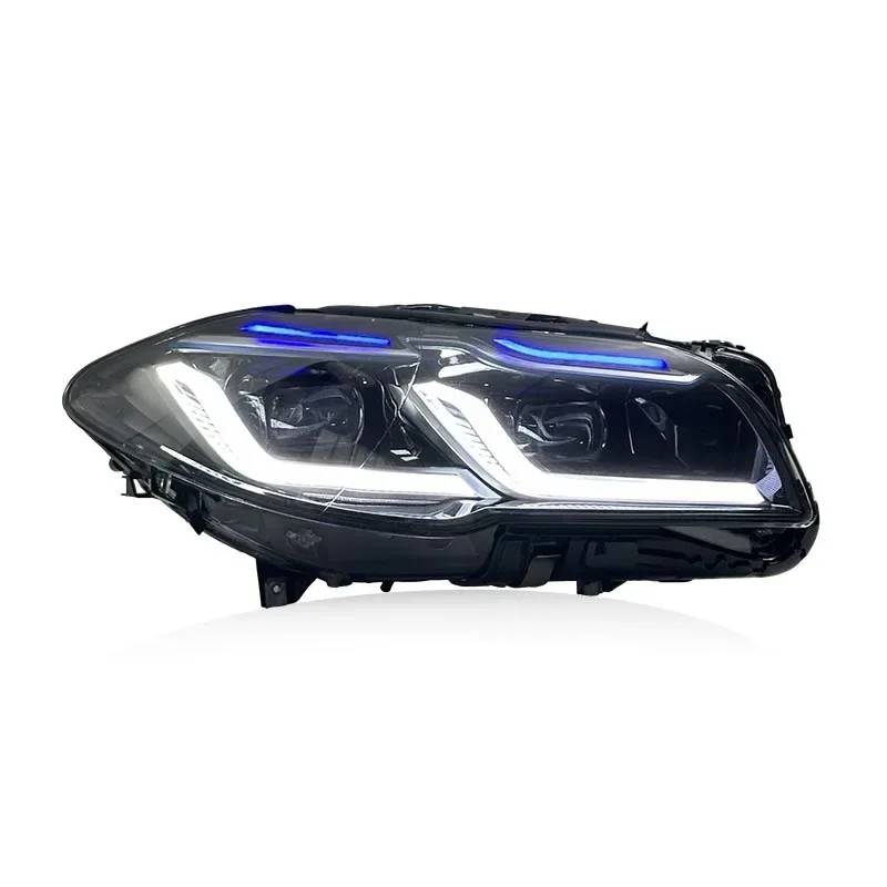 Фото Автомобильные фары SJC Dual DRL G-Style для BMW F10 F11 520i 535i 525i M5 5 серии 2011-2017, модифицированные светодиодные, желто-белые №2