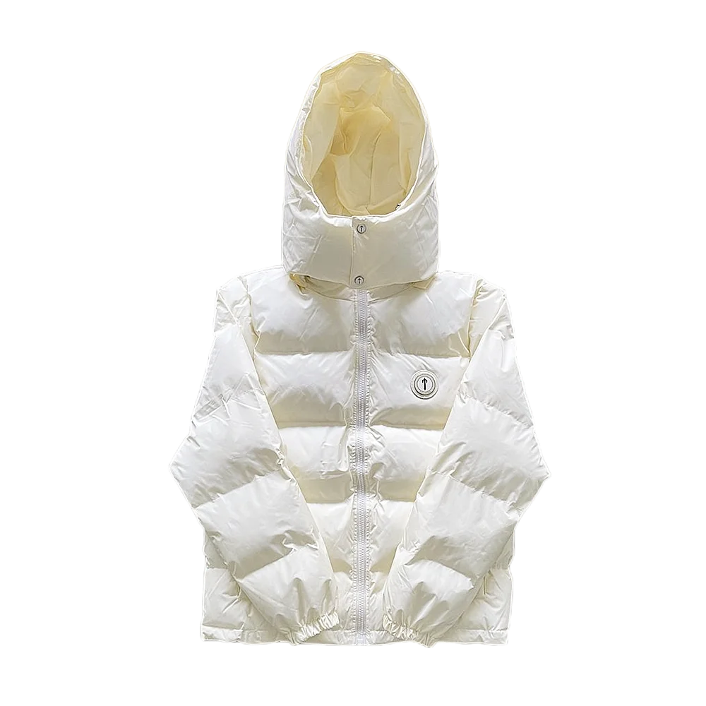 Männer Winter Trapstar London Puffer Jacke Creme Frauen Abnehmbare Hoodie 1:1 Top Qualität Bestickt Mantel UK High Street Fashion