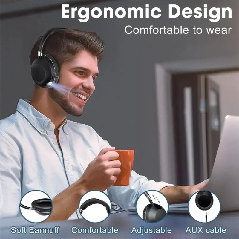 

Wireless Headphones 3d Stereo Sound 5.1 Earphone Ergonomic Support Tf Memory Card 5.1 Headset Sports Headset