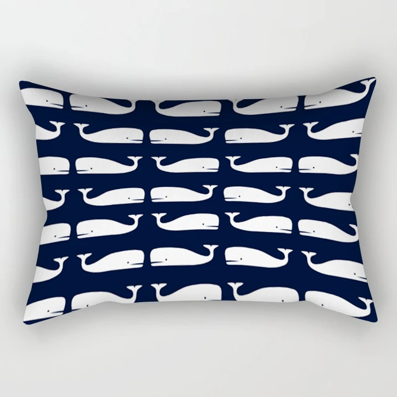 Наволочка для подушки 30*50 украшение дома с синим морским рисунком маяков Кита 40*60