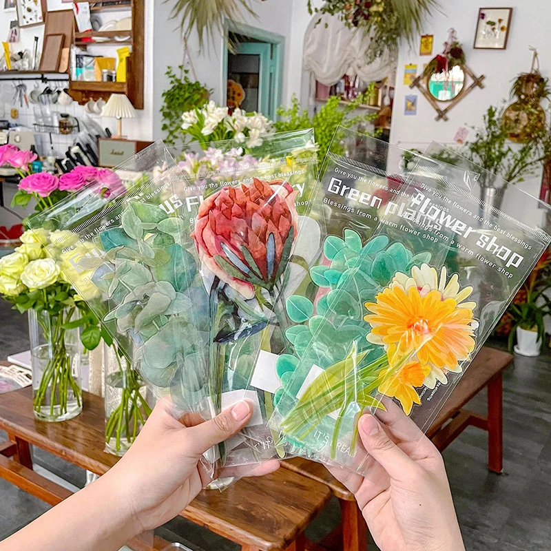

10Pcs/Bag Literary Simulation Botanical Stickers Aesthetic Flowers Hand Account Material Decorative Stickers
