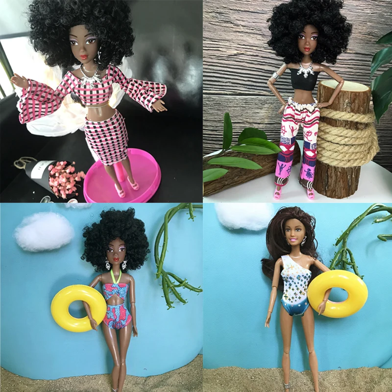

31 см африканская кукла, черные детские игрушки для девочек с подвижными шарнирами, виниловый купальник, кукла для девочек, модель игрушек дл...