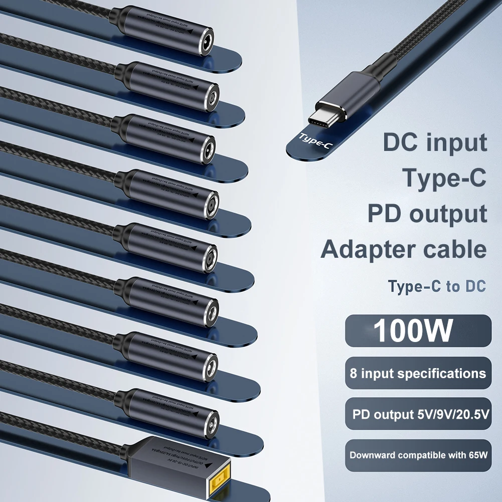 

Кабель для быстрой зарядки DC/Square To Type-C, 5 В, 9 В, 12 В