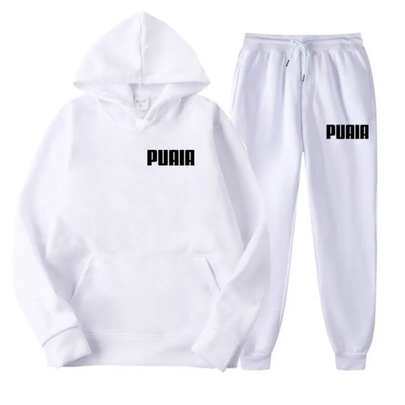 New Men's and Women's Set PUAIA Fashion, Casual, Sports Hoodie+Pants 2 Piece Set